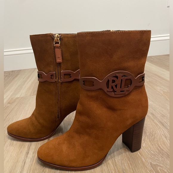 Ralph Lauren Shoes - Ralph Lauren 5.5B Tan Suede Heeled Boots